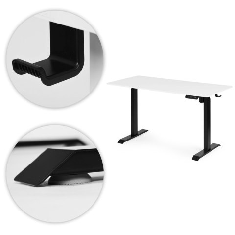 Biurko elektryczne regulowane 140x70 cm regulacja wysokości 76-121 cm ModernHome ModernHome
