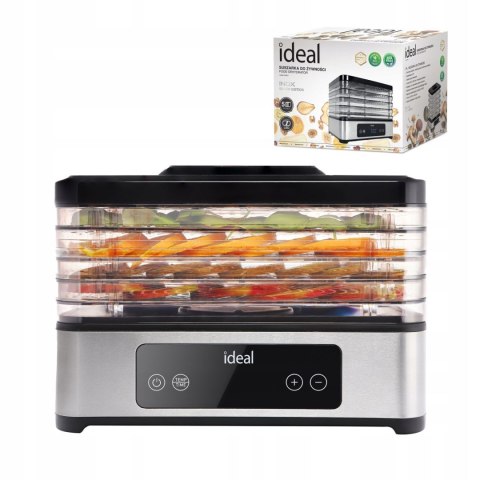 DUŻA Suszarka do grzybów owoców warzyw IDEAL INOX + termoobieg 400W + timer IDEAL