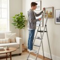 Drabina aluminiowa jednostronna 5 stopni składana z podestem 150 kg ModernHome ModernHome