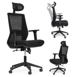 Fotel biurowy obrotowy ergonomiczny regulacja wysokości czarny ModernHome ModernHome