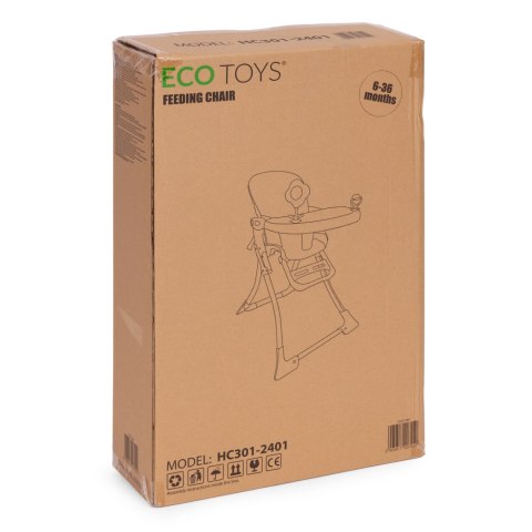 Fotelik krzesełko do karmienia dzieci składane + zabawki ECOTOYS ECOTOYS