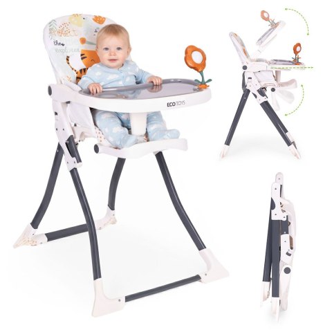 Fotelik krzesełko do karmienia dzieci składane + zabawki ECOTOYS ModernHome