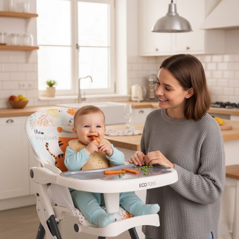 Fotelik krzesełko do karmienia dzieci składane + zabawki ECOTOYS ModernHome