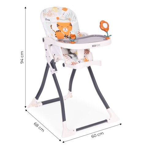 Fotelik krzesełko do karmienia dzieci składane + zabawki ECOTOYS ModernHome