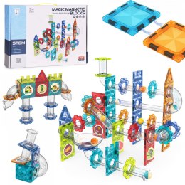 Klocki magnetyczne kontrukcyjne 3D tor kulkowy kulodrom 113 elementów MULTISTORE