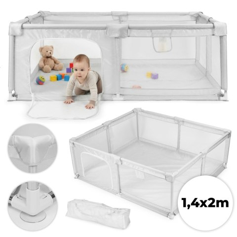 Kojec dla dziecka 140x200 cm suchy basen plac zabaw szary + torba ECOTOYS ECOTOYS