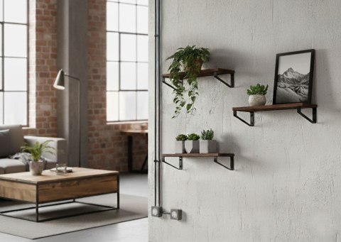 Kwietnik ścienny 3 półki wiszące na kwiaty ozdoby loft ModernHome ModernHome