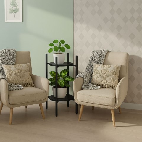 Kwietnik stojący stojak na kwiaty ozdoby 2 poziomy czarny ModernHome ModernHome