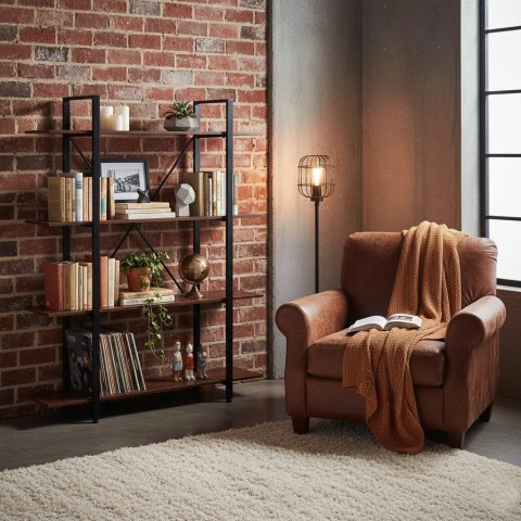 Regał loftowy industrialny do salonu biura 4 półki metalowa rama ModernHome ModernHome