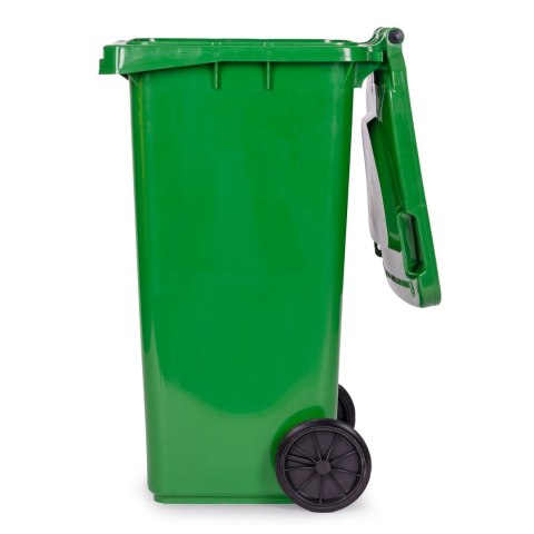 Zestaw 3 koszy na śmieci pojemniki 3x120L niebieski zielony żółty makulatura szkło plastik gumowe koła MULTISTORE