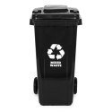 Zestaw 4 koszy na śmieci pojemniki 4x120L niebieski zielony żółty czarny makulatura szkło plastik odpady zmieszane gumowe koła MULTISTORE