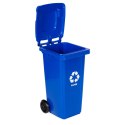 Zestaw 5 koszy na śmieci pojemniki 5x120L niebieski zielony żółty czarny brązowy makulatura szkło plastik odpady zmieszane BIO g MULTISTORE