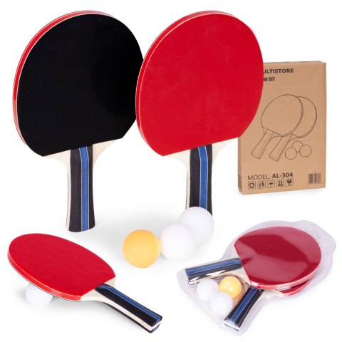 Zestaw do tenisa stołowego 2 paletki do ping-ponga 3 piłeczki MULTISTORE