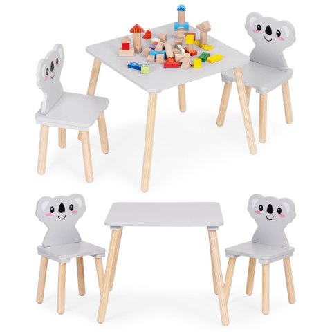Zestaw mebli dla dzieci stolik + 2 krzesła koala ECOTOYS ECOTOYS