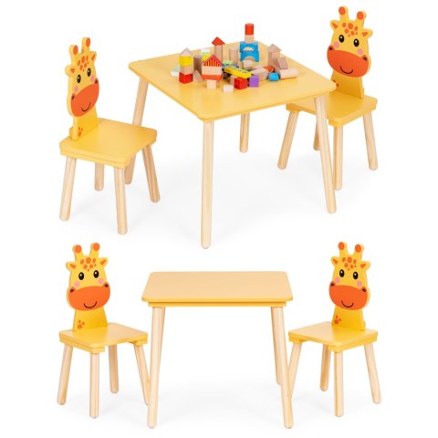 Zestaw mebli dla dzieci stolik + 2 krzesła żyrafa ECOTOYS ECOTOYS