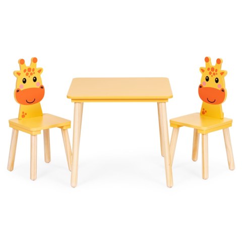 Zestaw mebli dla dzieci stolik + 2 krzesła żyrafa ECOTOYS ECOTOYS