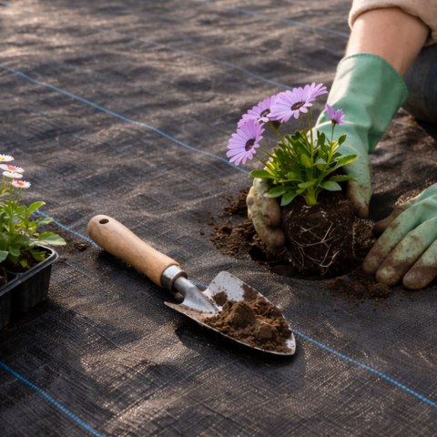 Agrowłóknina czarna agrotkanina UV 150g mata antychwastowa 1,6x50m kołki MulltiGarden MultiGarden