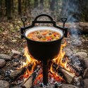 Kociołek żeliwny emaliowany 8L stojący garnek myśliwski ognisko grill MultiGarden MultiGarden