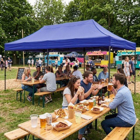 Pawilon ogrodowy eventowy automatyczny samorozkładalny namiot 3x6 m niebieski MultiGarden MultiGarden
