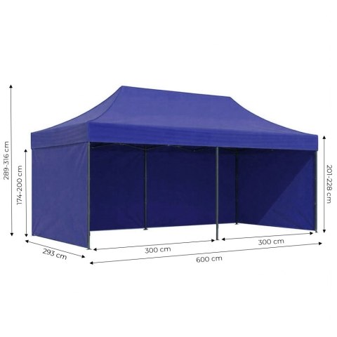 Pawilon ogrodowy eventowy automatyczny samorozkładalny namiot 3x6 m niebieski MultiGarden MultiGarden