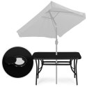 Stół ogrodowy 120x70 cm szkło hartowane otwór na parasol czarny MultiGarden MultiGarden