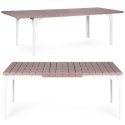 Stół ogrodowy rozkładany 180-240 cm do 12 os. stal HDPE beżowy MultiGarden MultiGarden