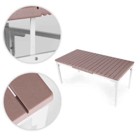 Stół ogrodowy rozkładany 180-240 cm do 12 os. stal HDPE beżowy MultiGarden MultiGarden