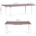 Stół ogrodowy rozkładany 180-240 cm do 12 os. stal HDPE beżowy MultiGarden MultiGarden