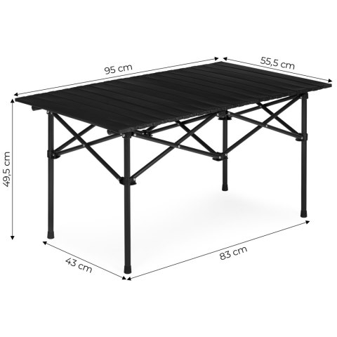 Stolik turystyczny składany 95x55 cm kempingowy z torbą czarny MultiGarden MultiGarden
