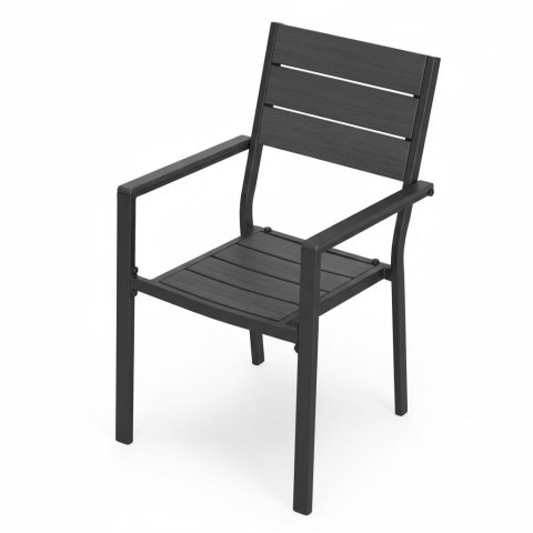 Zestaw 2 krzeseł ogrodowych na taras balkon stal HDPE szare MultiGarden MultiGarden