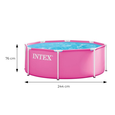 Basen stelażowy ogrodowy okrągły dla dzieci 244x76 cm różowy INTEX 28290ND INTEX