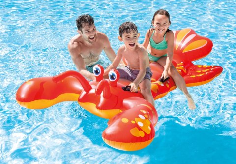 Dmuchany materac do pływania z uchwytami homar 213x137 cm zabawka INTEX 57528 INTEX