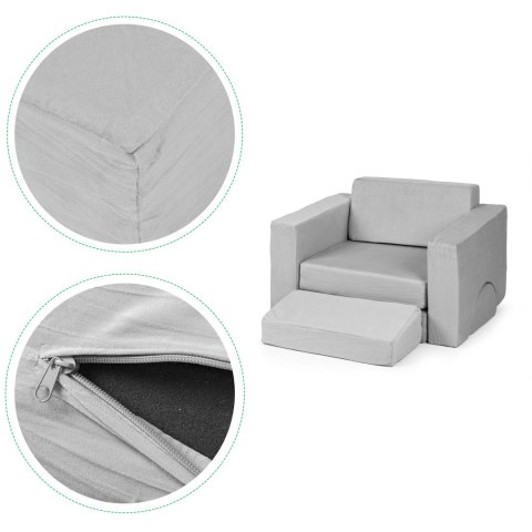 Fotel modułowy dla dzieci DIY 8 miękkich poduch składany - szary ECOTOYS ECOTOYS