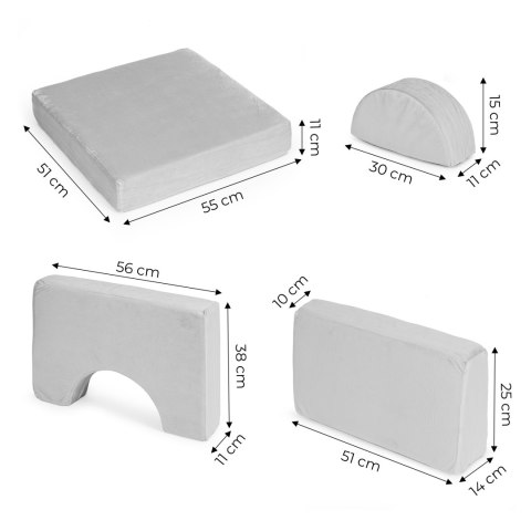 Fotel modułowy dla dzieci DIY 8 miękkich poduch składany - szary ECOTOYS ECOTOYS