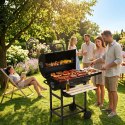 Grill węglowy ogrodowy z pokrywą termometr popielnik drewniane półki MultiGarden MultiGarden