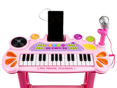 Keyboard organki pianinko z mikrofonem mp3 różowe MULTISTORE