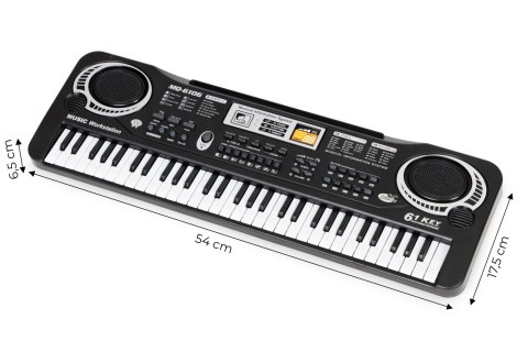 Keyboard pianino dla dzieci z mikrofonem + zasilacz MULTISTORE