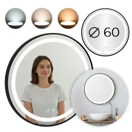 Lustro łazienkowe LED okrągłe ścienne 60 cm 3 barwy anti-fog włącznik dotykowy ModernHome ModernHome