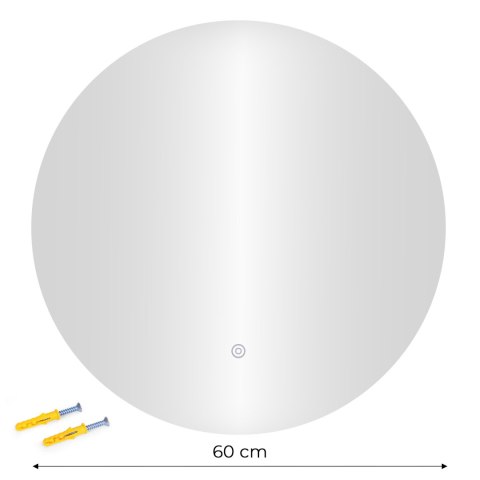 Lustro łazienkowe LED okrągłe ścienne 60 cm 3 barwy włącznik dotykowy ModernHome ModernHome