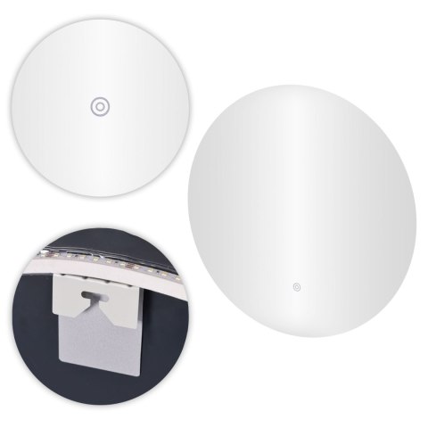 Lustro łazienkowe LED okrągłe ścienne 80 cm 3 barwy włącznik dotykowy ModernHome ModernHome