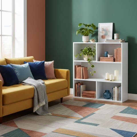 Nowoczesny regał stojący do salonu i sypialni 3 poziomy biały ModernHome ModernHome