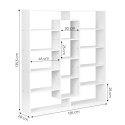 Nowoczesny stojący regał szafka na książki 14 półek biały ModernHome ModernHome