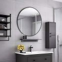 Okrągłe lustro ścienne 60 cm wiszące nowoczesne czarna rama aluminium ModernHome ModernHome