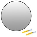Okrągłe lustro ścienne 80 cm wiszące nowoczesne czarna rama aluminium ModernHome ModernHome