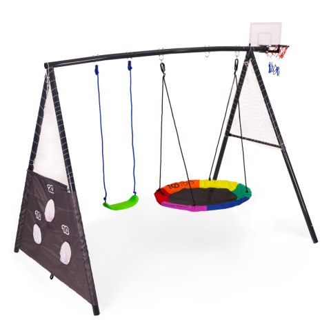 Plac zabaw dla dzieci huśtawka ogrodowa 4w1 kosz do koszykówki bocianie gniazdo ECOTOYS ECOTOYS