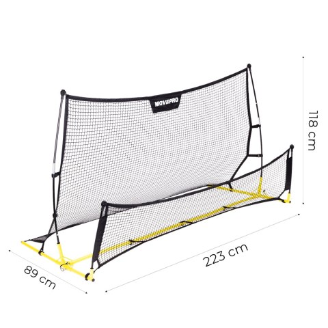 Rebounder trenażer piłkarski dwustronny do treningu strzałów 220x120 cm MOVEPRO MOVEPRO