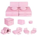 Sofa modułowa duża składana dla dzieci DIY 8 miękkich poduch - różowa ECOTOYS ECOTOYS