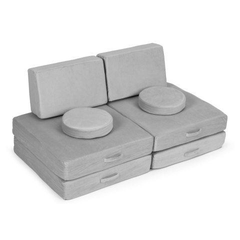 Sofa modułowa duża składana dla dzieci DIY 8 miękkich poduch - szara ECOTOYS ECOTOYS