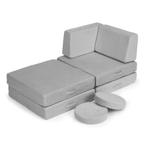 Sofa modułowa duża składana dla dzieci DIY 8 miękkich poduch - szara ECOTOYS ECOTOYS