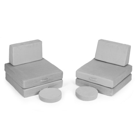 Sofa modułowa duża składana dla dzieci DIY 8 miękkich poduch - szara ECOTOYS ECOTOYS